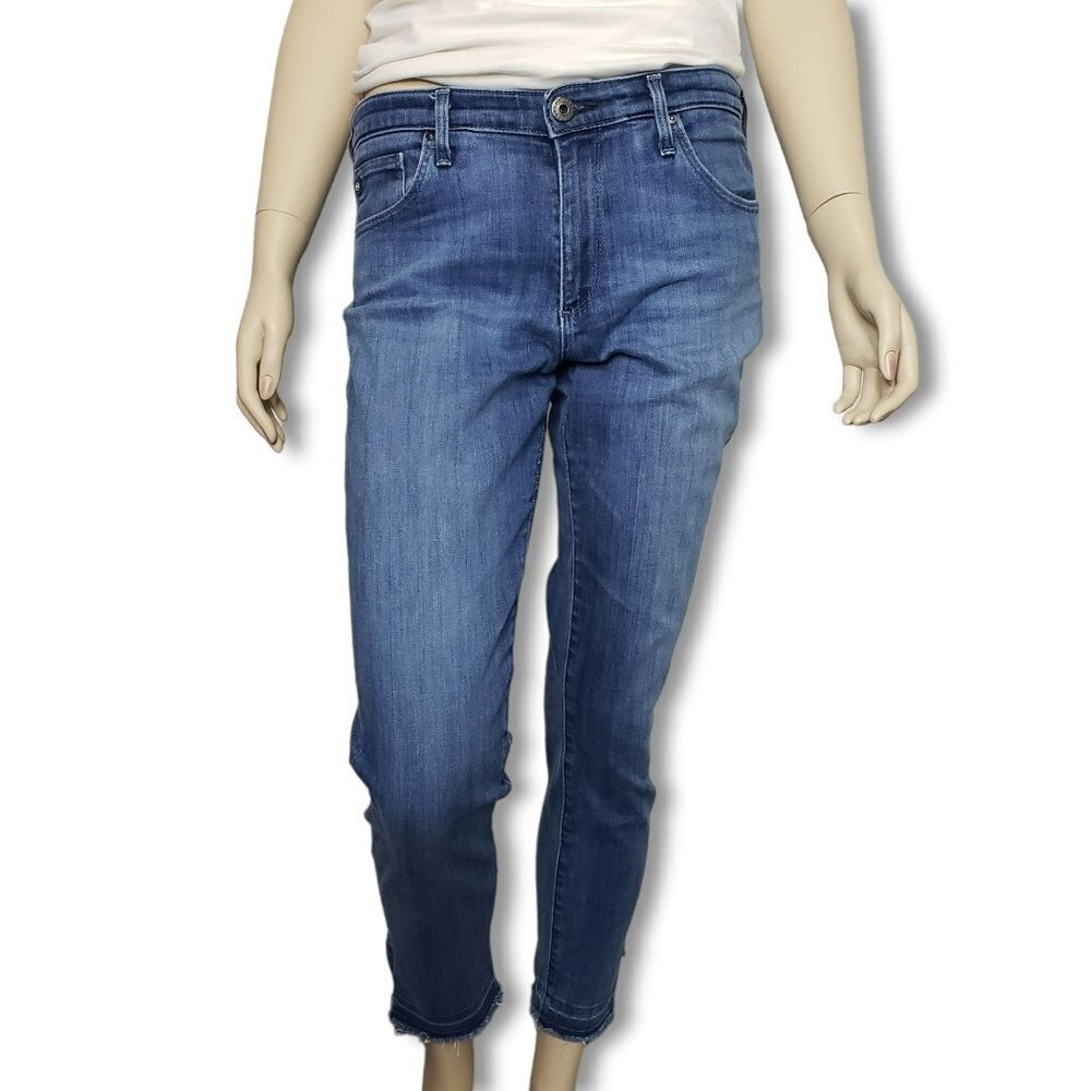 Adriano Goldschmeid Mid Rise Steve Capri Jeans Womens 29 Released Hem Medium Was